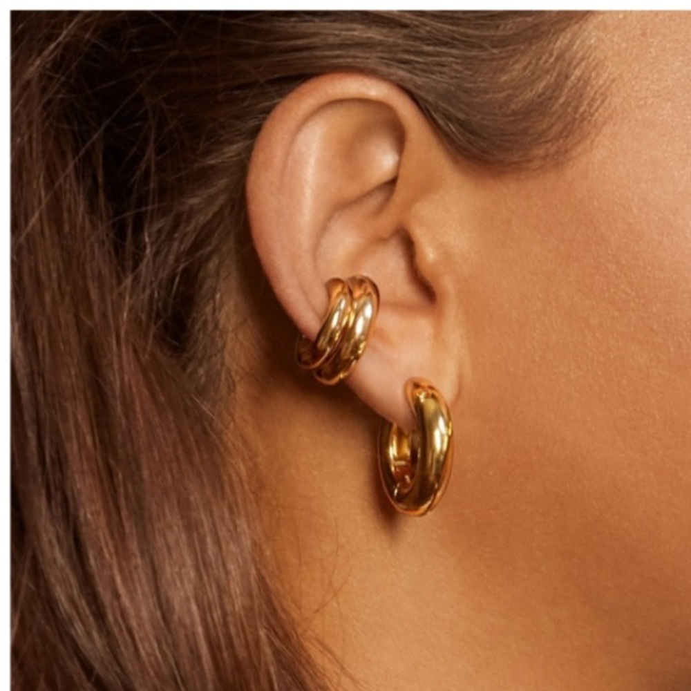 2 Gold Chunky Ear cuffs